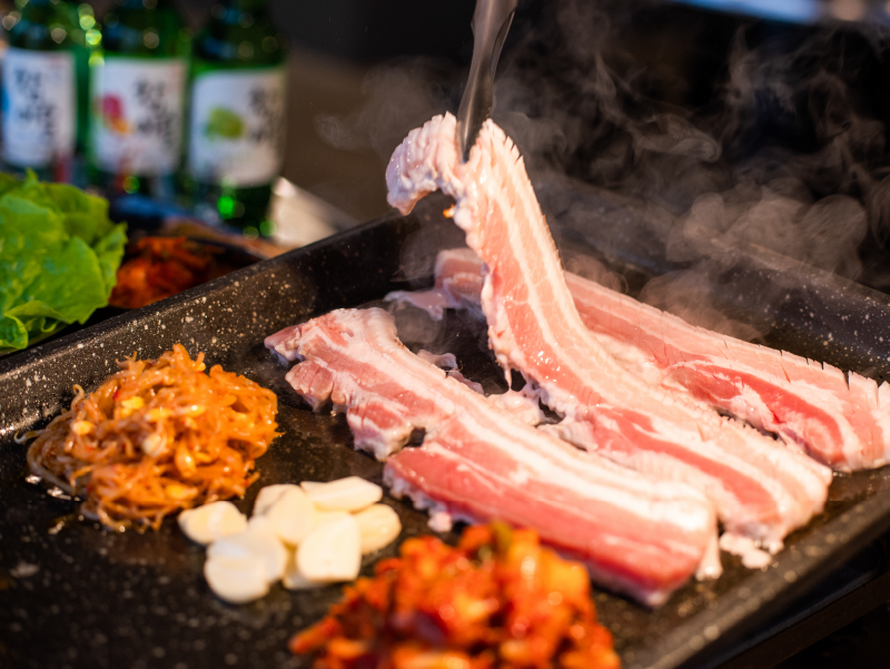 ②湯気が出てきたらひっくり返すサイン